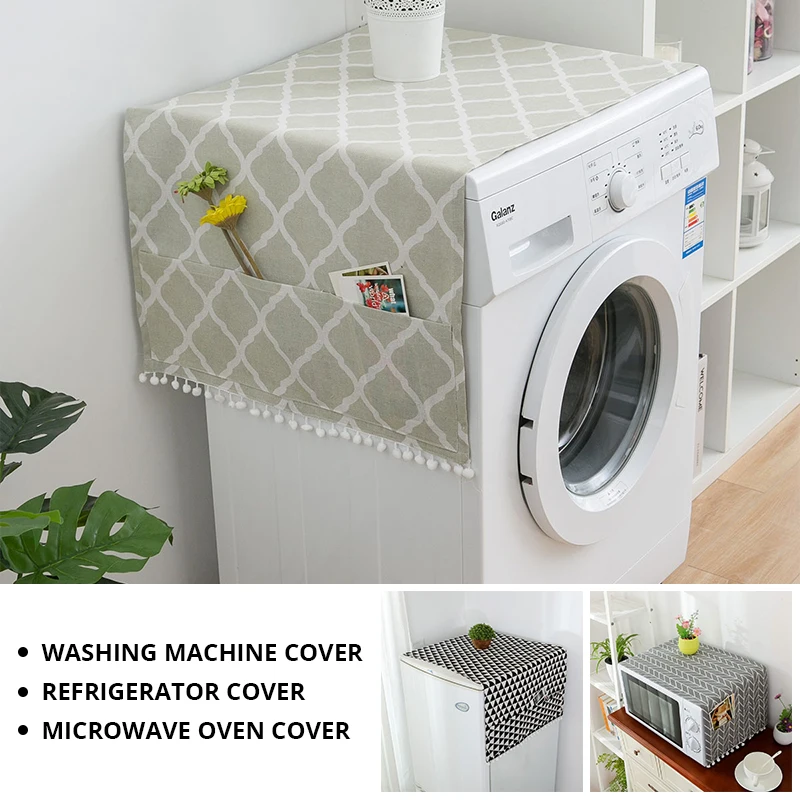 Faux Linen Washing Machine Cover with Pocket Refrigerator Top Cover Microwave Oven Dust Proof Cover Household Home Storage
Faux Linen Washing Machine Cover with Pocket Refrigerator Top Cover Microwave Oven Dust Proof Cover Household Home Storage