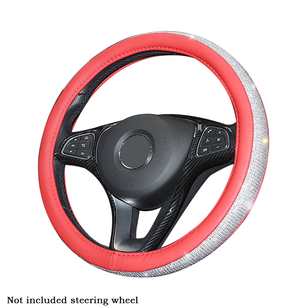 Car Easy Install Faux Leather Lightweight Steering Wheel Cover Accessories Universal Fit Non Slip Soft Bling Rhinestone Gift
Car Easy Install Faux Leather Lightweight Steering Wheel Cover Accessories Universal Fit Non Slip Soft Bling Rhinestone Gift