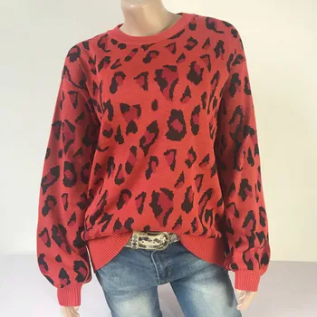 Women's Fashion Leopard Solid Casual O-Neck Shoulder Pocket Knitted Sweater Knitwear Autumn Winter Warm Top m820 
Women's Fashion Leopard Solid Casual O-Neck Shoulder Pocket Knitted Sweater Knitwear Autumn Winter Warm Top m820