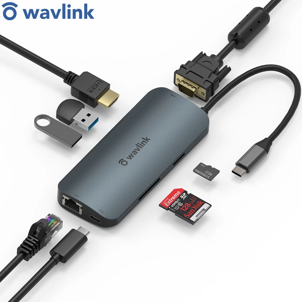 Wavlink USB C Hub Mini Size USB Type C 3.1 to 4K HDMI VGA RJ45 PD USB 3.0 OTG Adapter USB C Dock for MacBook Air Pro PC USB HUB
Wavlink USB C Hub Mini Size USB Type C 3.1 to 4K HDMI VGA RJ45 PD USB 3.0 OTG Adapter USB C Dock for MacBook Air Pro PC USB HUB
