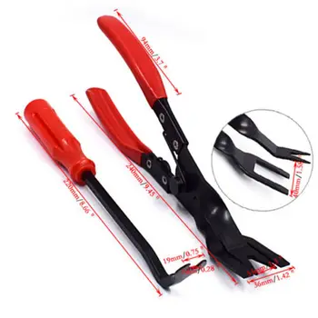 2Pcs Car Door Panel Pliers Repair Tool Combo Red 21.6cm/ 8.5" (Upholstery Remover Tool) 23cm/ 9.06" (Clip Pliers)
2Pcs Car Door Panel Pliers Repair Tool Combo Red 21.6cm/ 8.5" (Upholstery Remover Tool) 23cm/ 9.06" (Clip Pliers)