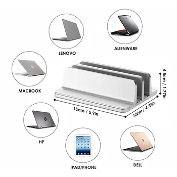 ET Vertical Laptop Stand Double Desktop Stand Holder with Adjustable Dock (Up to 17.3 Inch) Laptop Stand for Macbook iPad
ET Vertical Laptop Stand Double Desktop Stand Holder with Adjustable Dock (Up to 17.3 Inch) Laptop Stand for Macbook iPad
