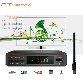 

Hot sale Gtmedia V7S DVB-S2 Satellite tv receiver Freesat v7 Support PowerVu,DRE Biss key Spain Europe Cline For 1 Year