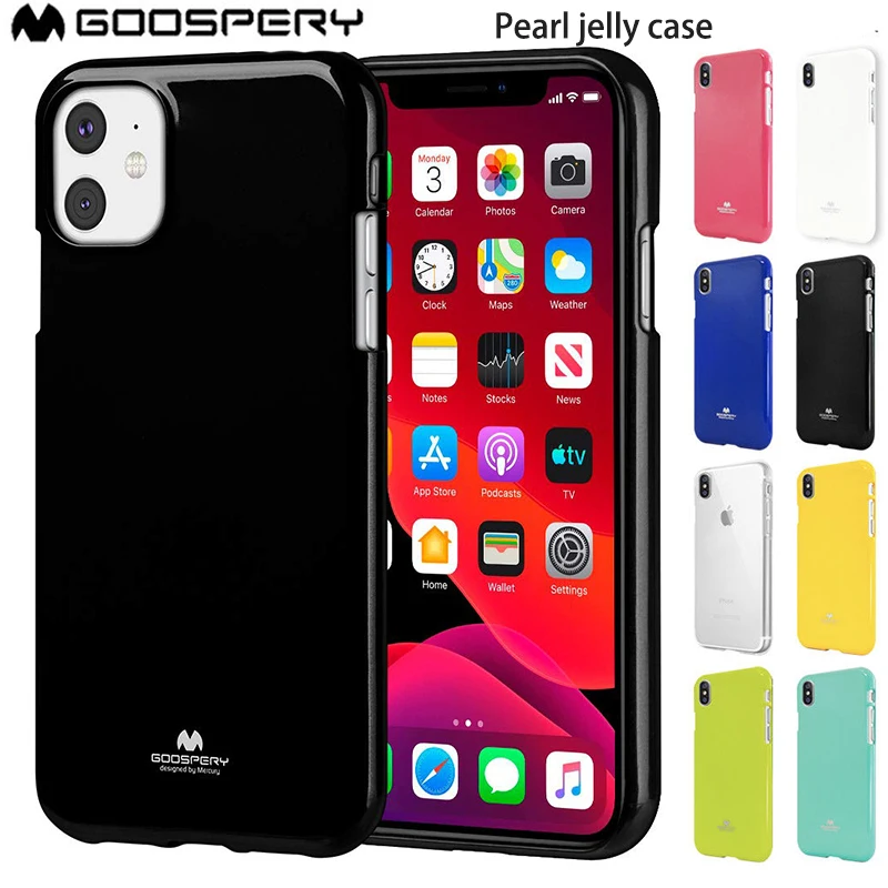 

Original Mercury GOOSPERY Pearl Jelly Soft Slim Thin Rubber Case Cover For iPhone 5 5s SE 7 8 Plus X 10 XS XR 11 Pro Max