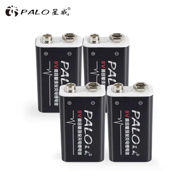 PALO 4pcs power capacity 9v battery 6F22 006p 9V Li-ion 600mah rechargeable batteries for digital camera 9v battery for radio
PALO 4pcs power capacity 9v battery 6F22 006p 9V Li-ion 600mah rechargeable batteries for digital camera 9v battery for radio