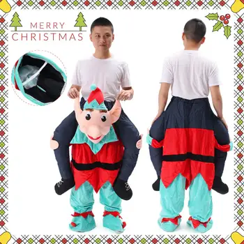 Santa Elf Carry Halloween me Ride on Mascot Costume Spirit Fancy Dress Christmas Party Funny Pants 
Santa Elf Carry Halloween me Ride on Mascot Costume Spirit Fancy Dress Christmas Party Funny Pants