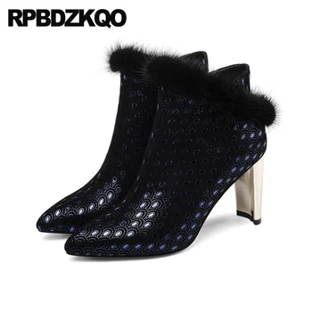 sheepskin suede booties chunky pointed toe side zip boots shoes high heel blue plus size quality women metal big 10 ankle pointy 
sheepskin suede booties chunky pointed toe side zip boots shoes high heel blue plus size quality women metal big 10 ankle pointy