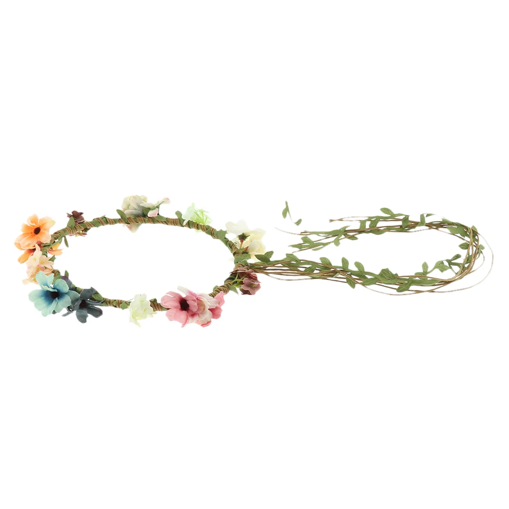 3 Colors Women Flower Headband Wreath Crown Floral Wedding Garland Festivals Photography 3 Colors Women Flower Headband Wreath Crown Floral Wedding Garland Festivals Photography