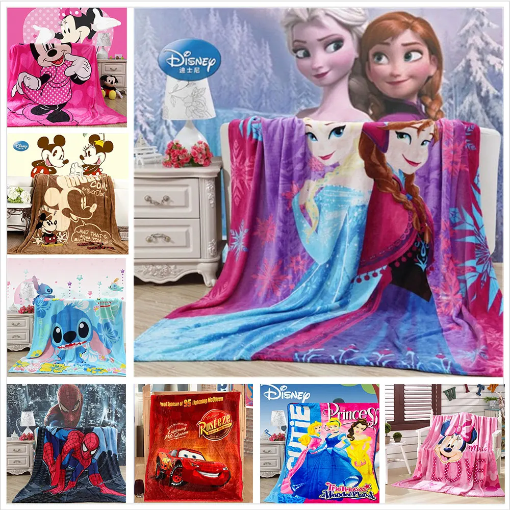 Disney Air Conditioning Blanket Cartoon Stitch Printed Kids Gift Doraemon Coral Fleece Throw on Bed Sofa Sheet | Дом и сад