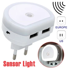 Dual USB LED Night Lights Smart Sensor Wall Lamp US UK Plug In For Home Bedroom Living Room Baby Lighting Emergency Sensor Lamp
Dual USB LED Night Lights Smart Sensor Wall Lamp US UK Plug In For Home Bedroom Living Room Baby Lighting Emergency Sensor Lamp