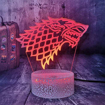 House Stark Wolf Game of Thrones A Song of Ice and Fire illusion 3D LED Night Light Home Decor Kid Toy Birthday Christmas Gift
House Stark Wolf Game of Thrones A Song of Ice and Fire illusion 3D LED Night Light Home Decor Kid Toy Birthday Christmas Gift