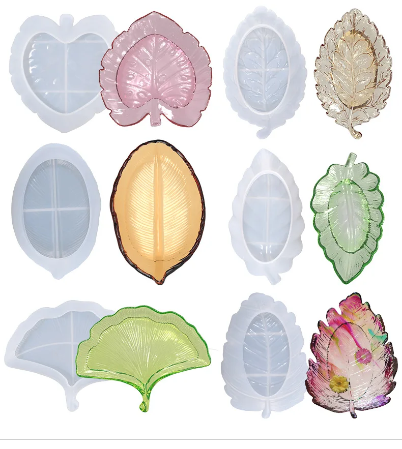 

Leaf Shaped Storage Box Plate Tray Epoxy Resin Mold DIY Silicone Resin Moulds Jewelry Tools Dish