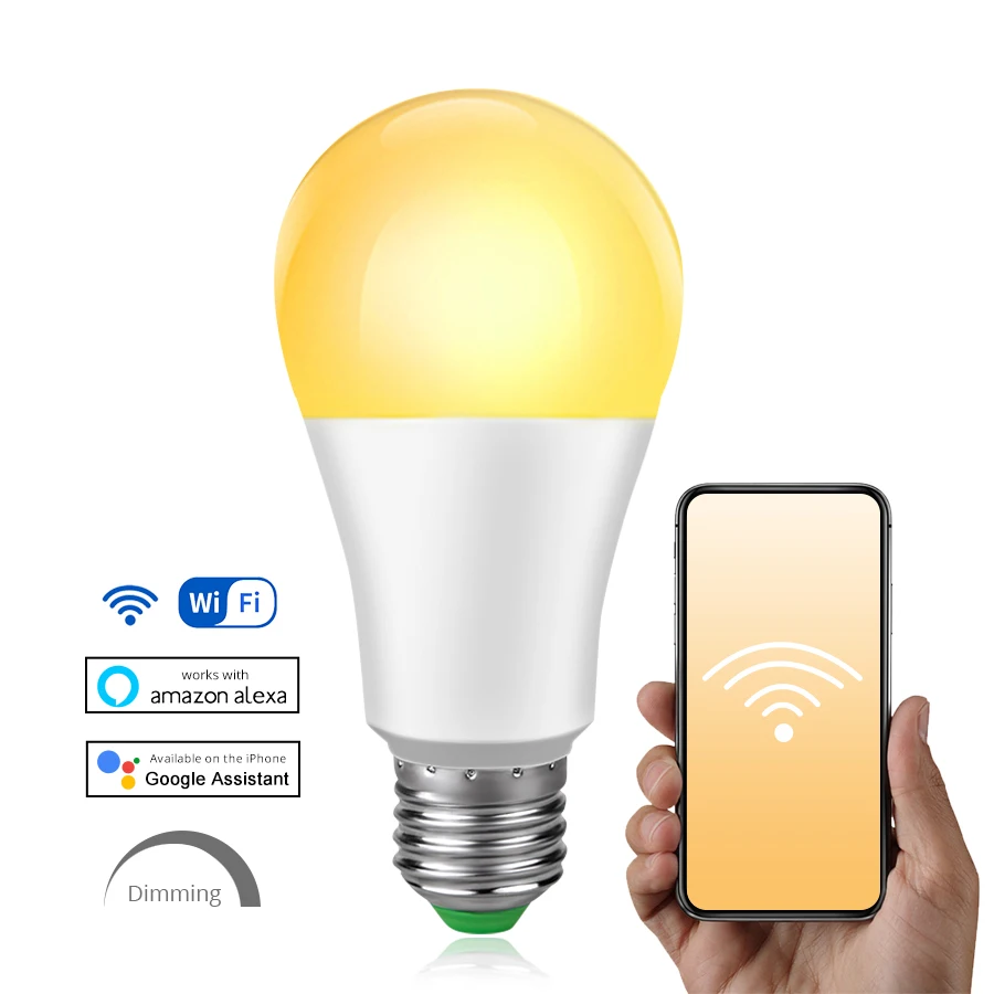 85-265V 15W E27 LED Smart WiFi Light Bulb B22 Dimmable Wake up Lamp APP Operate Voice Control Compatible Google Assistant Alexa
85-265V 15W E27 LED Smart WiFi Light Bulb B22 Dimmable Wake up Lamp APP Operate Voice Control Compatible Google Assistant Alexa