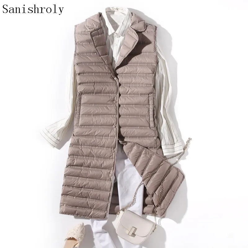 Autumn Winter Women Long Vest Coat Warm Suit Collar 90% White Duck Down Vests Lady Sleeveless Down Waistcoat Casual Tank Jacket
Autumn Winter Women Long Vest Coat Warm Suit Collar 90% White Duck Down Vests Lady Sleeveless Down Waistcoat Casual Tank Jacket