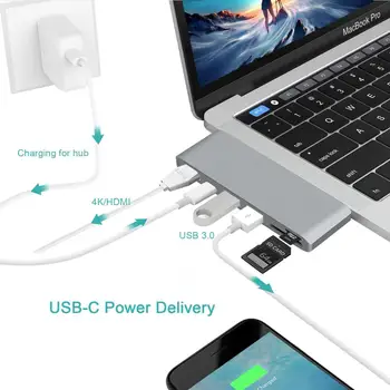 USB 3.1 Type-C Hub To HDMI Adapter 4K*2K USB C Hub 3.0 TF SD Reader Slot PD USB 3.0 Port for MacBook Pro/Air 2018/2019
USB 3.1 Type-C Hub To HDMI Adapter 4K*2K USB C Hub 3.0 TF SD Reader Slot PD USB 3.0 Port for MacBook Pro/Air 2018/2019