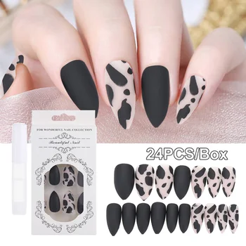 New 24 Pcs Sexy Leopard False Nail Tips Stiletto Full Cover Fake Nails Tips With Glue Girls Women Fashion Matte Nails Art Decor
New 24 Pcs Sexy Leopard False Nail Tips Stiletto Full Cover Fake Nails Tips With Glue Girls Women Fashion Matte Nails Art Decor