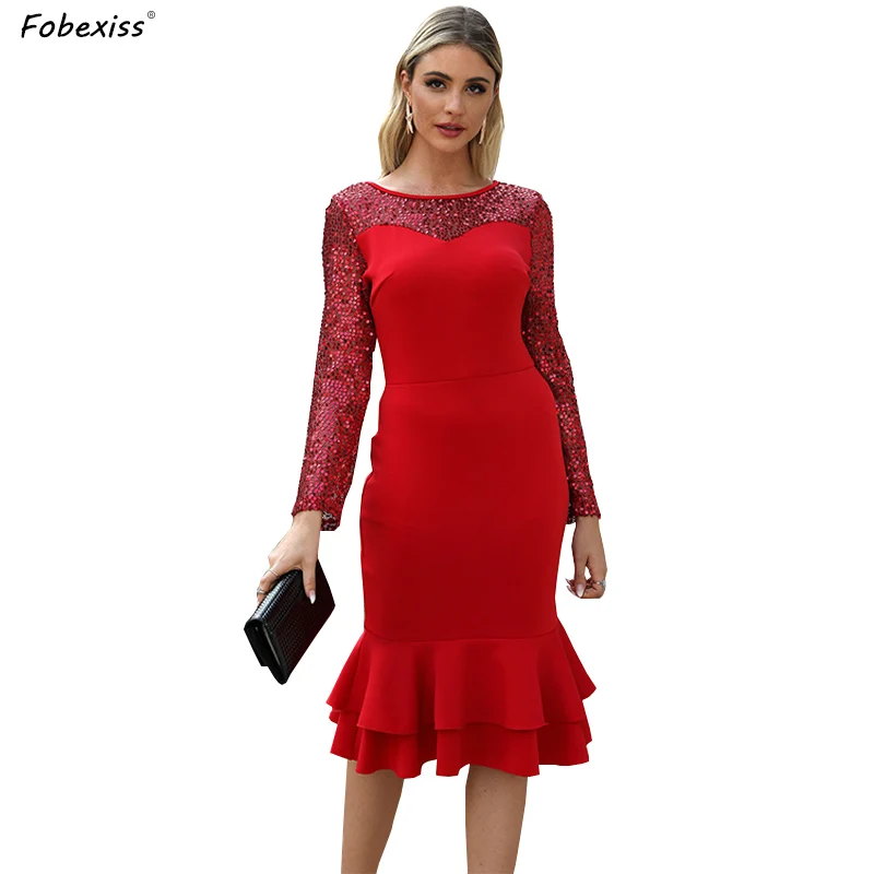 Elegant Red Ruffles Dress Women Spring 2020 Long Sleeve O Neck Sexy Sequin Dresses Lady Club Party Bodycon Midi Dress Female
Elegant Red Ruffles Dress Women Spring 2020 Long Sleeve O Neck Sexy Sequin Dresses Lady Club Party Bodycon Midi Dress Female