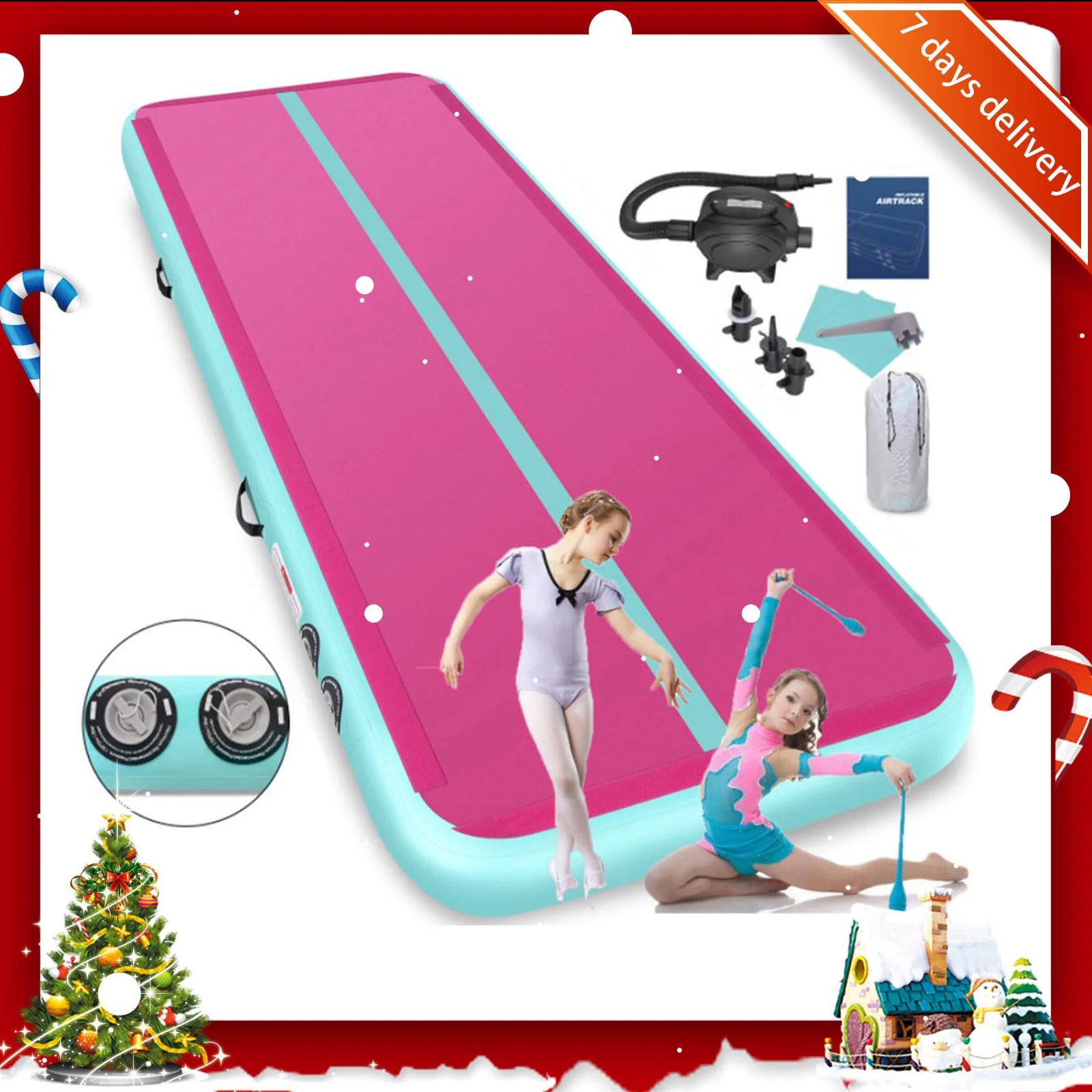 Rimdoc Air track Gymnastics Mat Pink Color Inflatable Gym Mat Airtrack Olympics Gym Mat Electric Air Pump Christmas Floor Mats
Rimdoc Air track Gymnastics Mat Pink Color Inflatable Gym Mat Airtrack Olympics Gym Mat Electric Air Pump Christmas Floor Mats