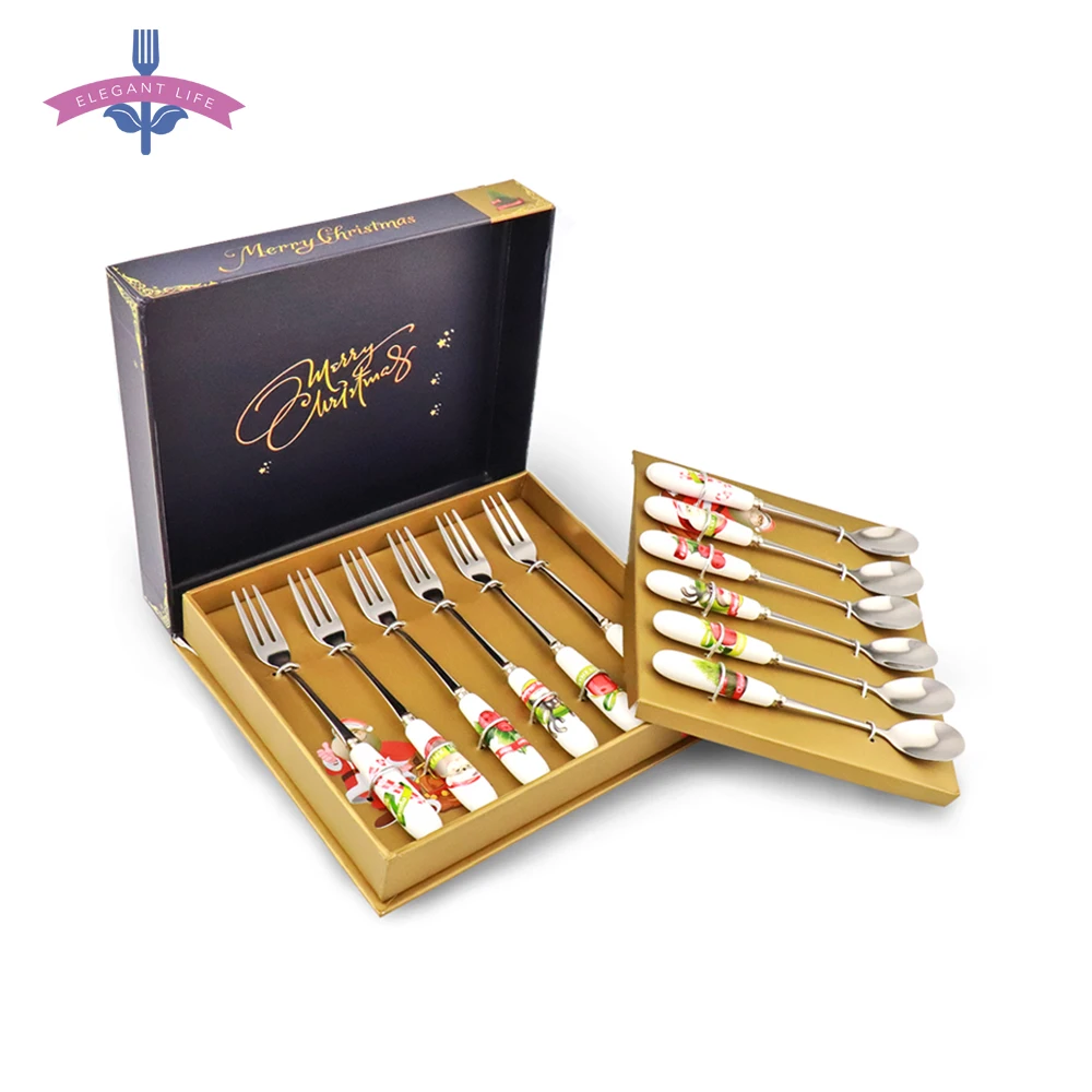 12PCS Dessert Set Cutlery Set Fork Spoon Set Ceramic Handle Stainless Steel Dessert Coffee Tea Cake Pastry Flatware Christmas
12PCS Dessert Set Cutlery Set Fork Spoon Set Ceramic Handle Stainless Steel Dessert Coffee Tea Cake Pastry Flatware Christmas