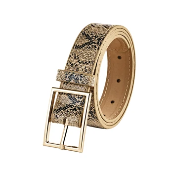 Snake Skin Print Belts Women Gold Square Pin Buckle Waistband PU Leather Belt Women Snake Pattern Dress Jeans Leather Belt Decor
Snake Skin Print Belts Women Gold Square Pin Buckle Waistband PU Leather Belt Women Snake Pattern Dress Jeans Leather Belt Decor