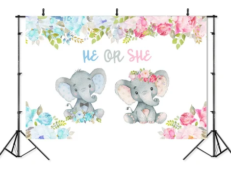 7x5FT He or She Flowers Elephant Gender Reveal Baby Shower Custom Photo Background Studio Backdrop Vinyl 220cm x 150cm
7x5FT He or She Flowers Elephant Gender Reveal Baby Shower Custom Photo Background Studio Backdrop Vinyl 220cm x 150cm