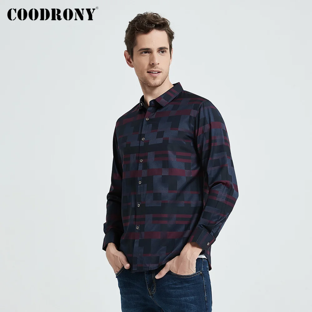 COODRONY Мужская рубашка мужская деловая Повседневная Новое поступление 2020 одежда