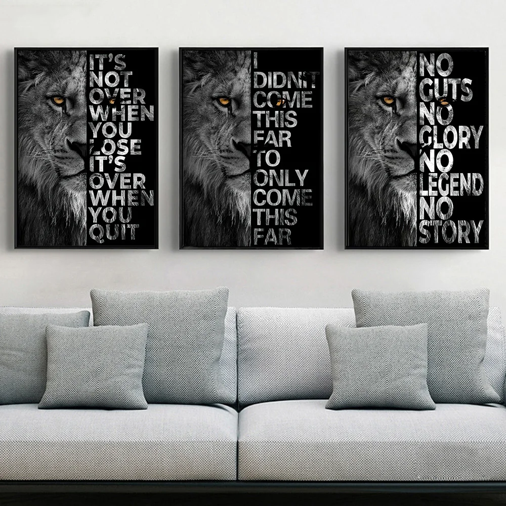 

Wild Lion Letter Motivational Quote Art Posters and Prints on Canvas Painting Decorative Home Decor Picture for Office Wall Art