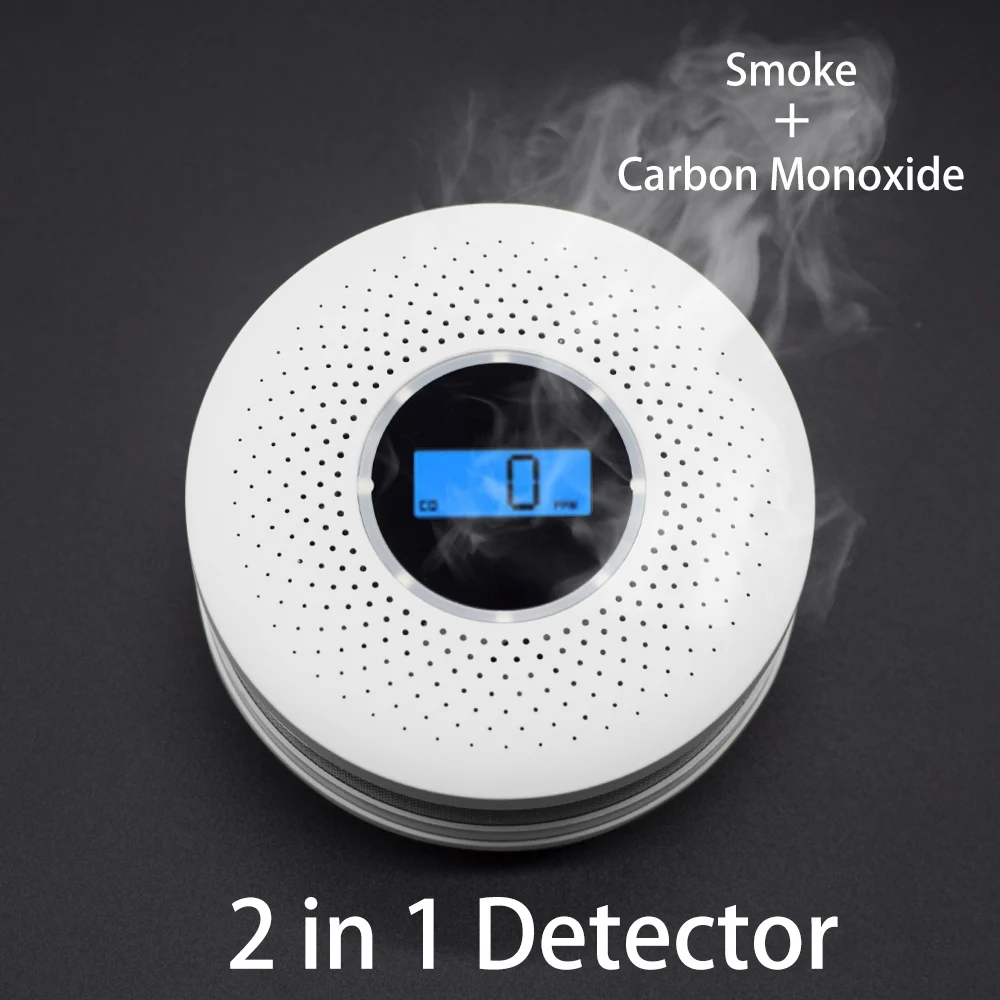 2 in 1 Smoke Carbon Monoxide Combo Detector CO Gas Alarm Sensor with LED Indicator Battery Power | Безопасность и защита