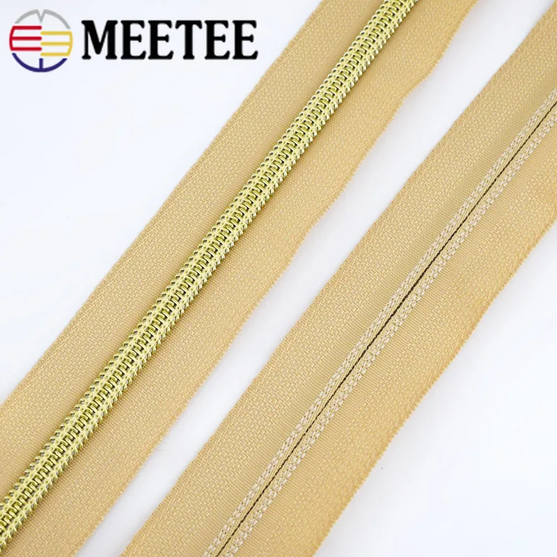Meetee 4/8Meters Nylon Code Loading Zipper Gold Tooth Coil Zipper for Sewing DIY Open-End Bags Sports Garment Accessories ZA030
Meetee 4/8Meters Nylon Code Loading Zipper Gold Tooth Coil Zipper for Sewing DIY Open-End Bags Sports Garment Accessories ZA030
