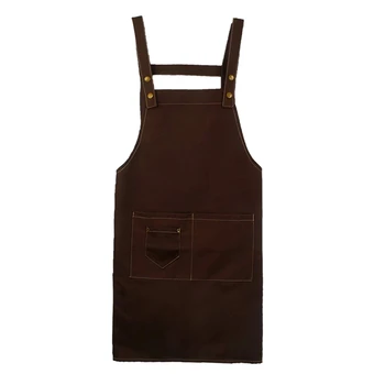 Solid Color Canvas Work Catering Apron with Three Pockets Adjustable Shoulder Strap and Belt-Brown
Solid Color Canvas Work Catering Apron with Three Pockets Adjustable Shoulder Strap and Belt-Brown