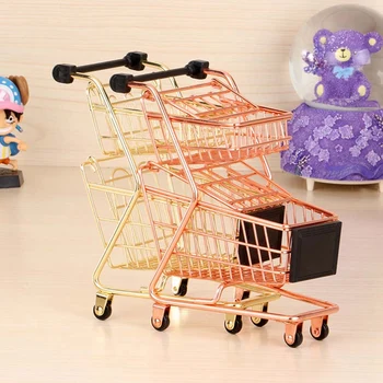 Mini Double Layers Shopping Cart Model Wrought Iron Supermarket Trolley Metal Rose Gold Storage Basket
Mini Double Layers Shopping Cart Model Wrought Iron Supermarket Trolley Metal Rose Gold Storage Basket
