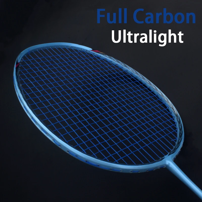 

Super Light 5U Professional Carbon Badminton Rackets Strung Racquet 22-28LBS Offensive Type Racket Bag String Padel Force Speed