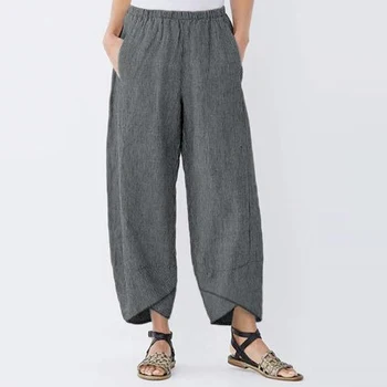 Wide Leg Pants for Women 2020 Spring Bottom Mid-Waist Striped Pants Ankle Length Trousers Cotton & Linen Loose Pants for Female
Wide Leg Pants for Women 2020 Spring Bottom Mid-Waist Striped Pants Ankle Length Trousers Cotton & Linen Loose Pants for Female