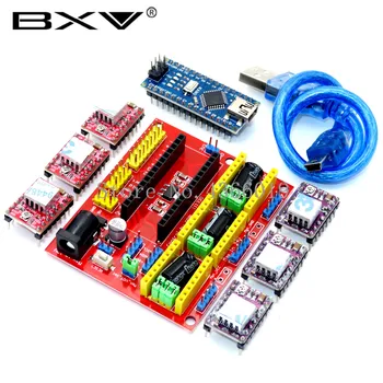 CNC shield V4 engraving machine 3D Printer+3pcs DRV8825 driver expansion board For NANO V3. 0 with USB cable nano 3.0
CNC shield V4 engraving machine 3D Printer+3pcs DRV8825 driver expansion board For NANO V3. 0 with USB cable nano 3.0