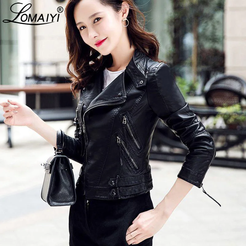 LOMAIYI Women's Moto Biker Zipper Jacket Women Asymmetric Zip Leather Jackets Autumn Slim Coat Ladies PU Leather Jacket BW061
LOMAIYI Women's Moto Biker Zipper Jacket Women Asymmetric Zip Leather Jackets Autumn Slim Coat Ladies PU Leather Jacket BW061