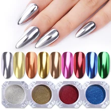 1 boîte miroir ongles poudre or Rose Champagne argent or Chrome Nail Art paillettes Pigment poussière manucure Art des ongles décoration(China)