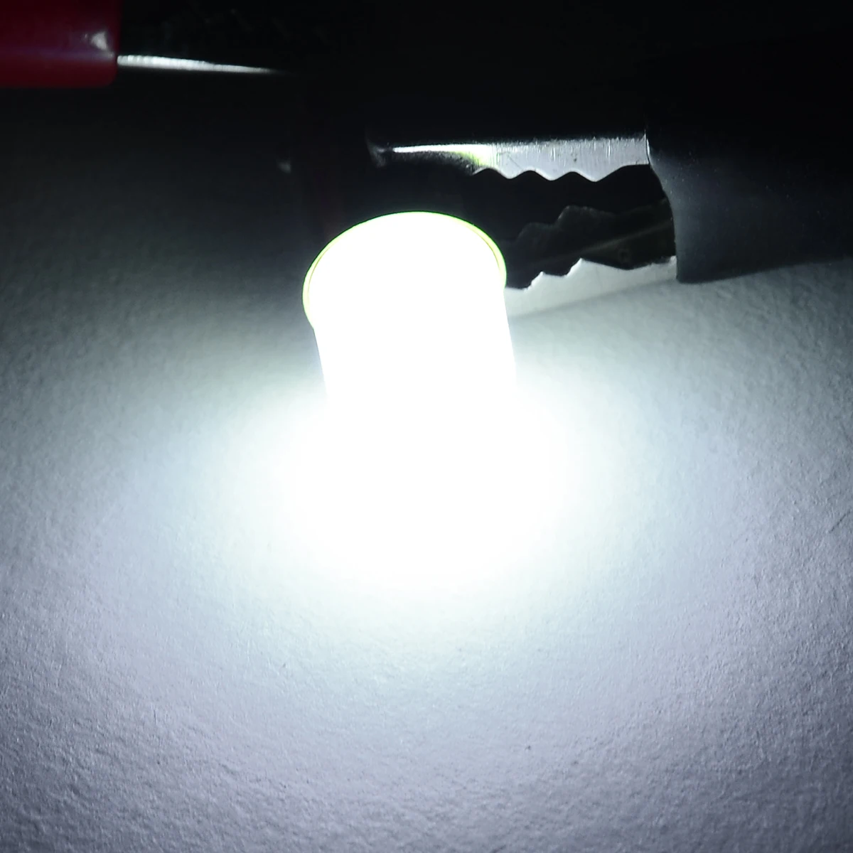 1 Pair BA9S T4W Super Bright Round 3D COB LED Pure White Car License Plate Light Bulb Auto Lamp marker light DC 12V