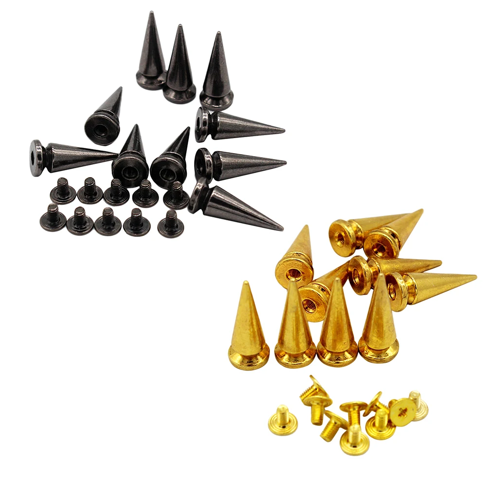 10 Sets 25mm Cone Studs Screwback DIY Cool Punk Garment Rivets 10 Sets 25mm Cone Studs Screwback DIY Cool Punk Garment Rivets