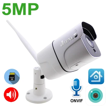 JIENUO 5MP Wireless IP Camera Outdoor Waterproof Two-way Audio Cctv Security Surveillance ICSee Infrared Wifi Home Camera XMEye