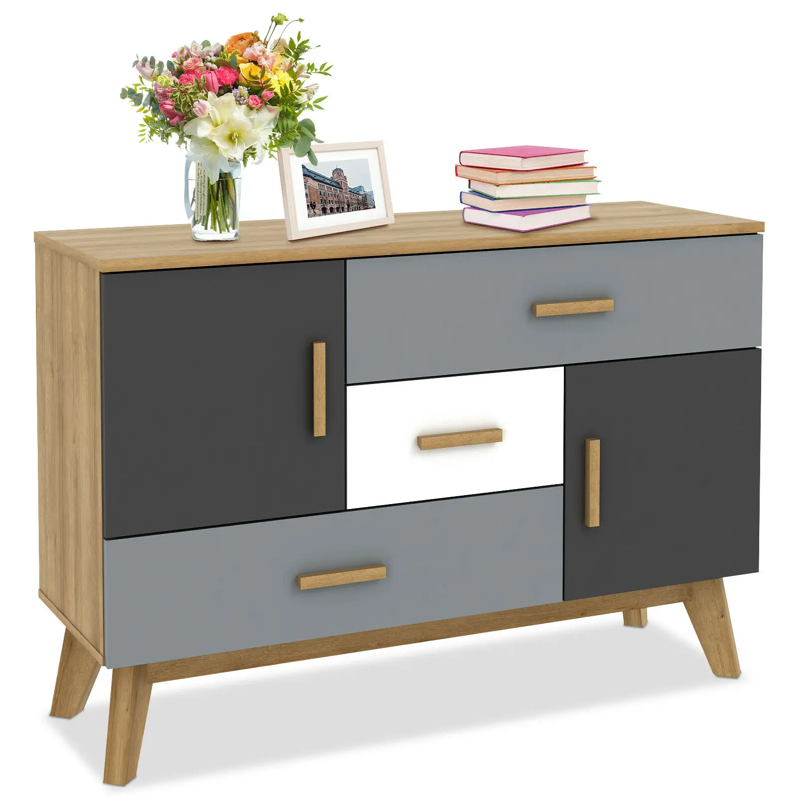 Costway Free-standing Storage Cabinet Modern Floor Cabinet w/2 Doors & 3 Drawers
Costway Free-standing Storage Cabinet Modern Floor Cabinet w/2 Doors & 3 Drawers