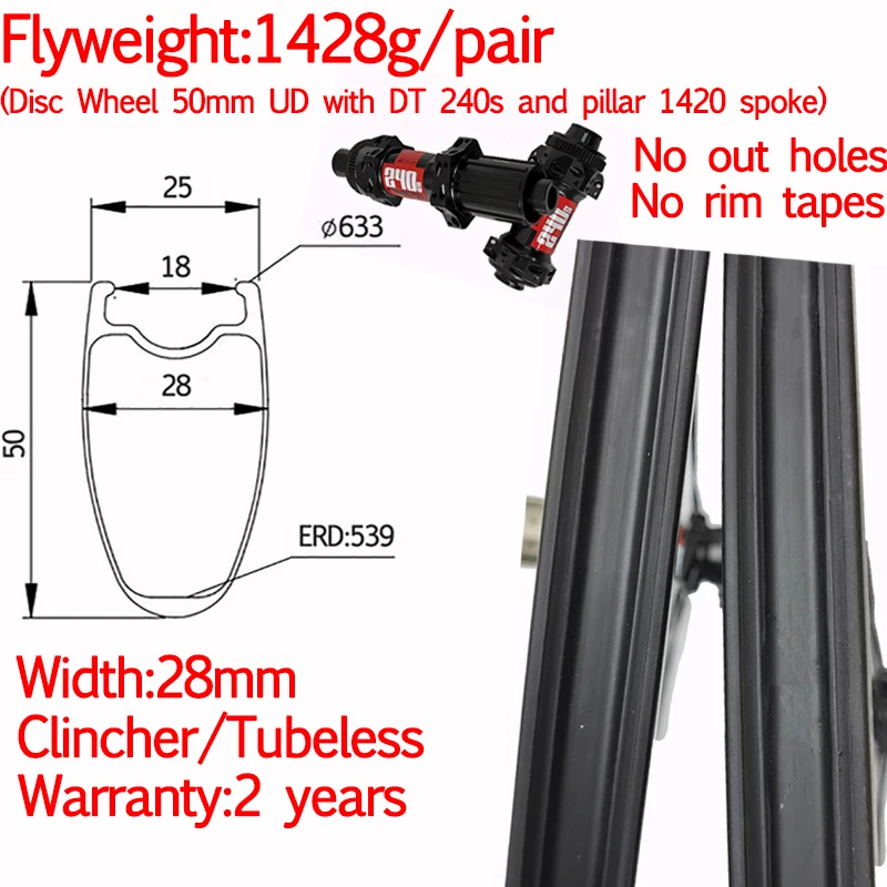 Super light no out holes no rim tape width 28mm carbon road bike disc wheels 38mm 50mm clincher tubeless wheelset pillar 1420
Super light no out holes no rim tape width 28mm carbon road bike disc wheels 38mm 50mm clincher tubeless wheelset pillar 1420
