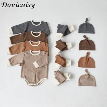 Baby Clothing Sets New Winter Newborn Baby Clothes Suits Casual striped romper +Pants + hat 3 pcs Children Outfits
Baby Clothing Sets New Winter Newborn Baby Clothes Suits Casual striped romper +Pants + hat 3 pcs Children Outfits