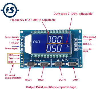 Signal Generator PWM Pulse Frequency Duty Cycle Adjustable Module LCD Display 1Hz-150Khz 3.3V-30V PWM Board Module 5pcs/lot
Signal Generator PWM Pulse Frequency Duty Cycle Adjustable Module LCD Display 1Hz-150Khz 3.3V-30V PWM Board Module 5pcs/lot