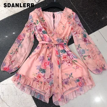 Summer Bohemian Seaside Holiday Chiffon Jumpsuit Women's Long Sleeved One-Piece Split Playsuit Ropa De Mujer Feminino Clothes
Summer Bohemian Seaside Holiday Chiffon Jumpsuit Women's Long Sleeved One-Piece Split Playsuit Ropa De Mujer Feminino Clothes