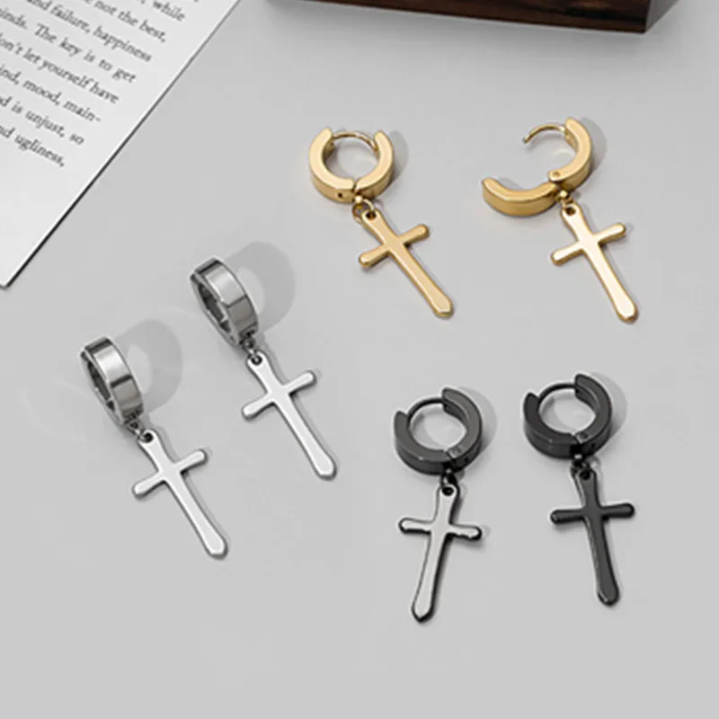 1Pair Fashion Steel Ear Stud Earring Black Cross with Butterfly Clasp Push Back Earring Women Men Punk Earrings Piercing Jewelry
1Pair Fashion Steel Ear Stud Earring Black Cross with Butterfly Clasp Push Back Earring Women Men Punk Earrings Piercing Jewelry
