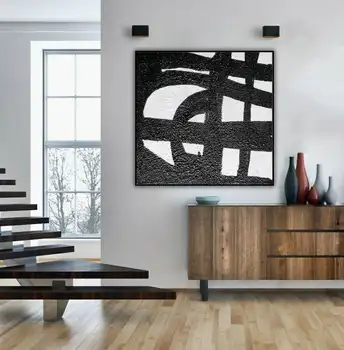 Geometric Black And White Abstract Painting Minimalist Art Mid Century Modern Wall Art Decor Acrylic Painting On Canvas Art
Geometric Black And White Abstract Painting Minimalist Art Mid Century Modern Wall Art Decor Acrylic Painting On Canvas Art