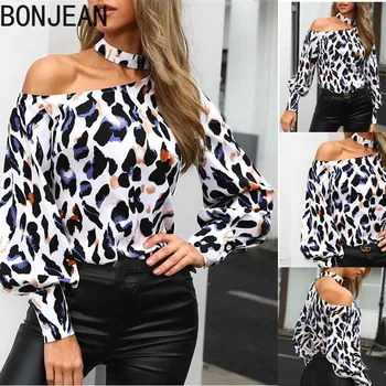 Hot Selling Autumn And Winter Halter Oblique off-Shoulder Long Sleeve Leopord Pattern Print Shirt WOMEN'S Shirt womens tops
Hot Selling Autumn And Winter Halter Oblique off-Shoulder Long Sleeve Leopord Pattern Print Shirt WOMEN'S Shirt womens tops