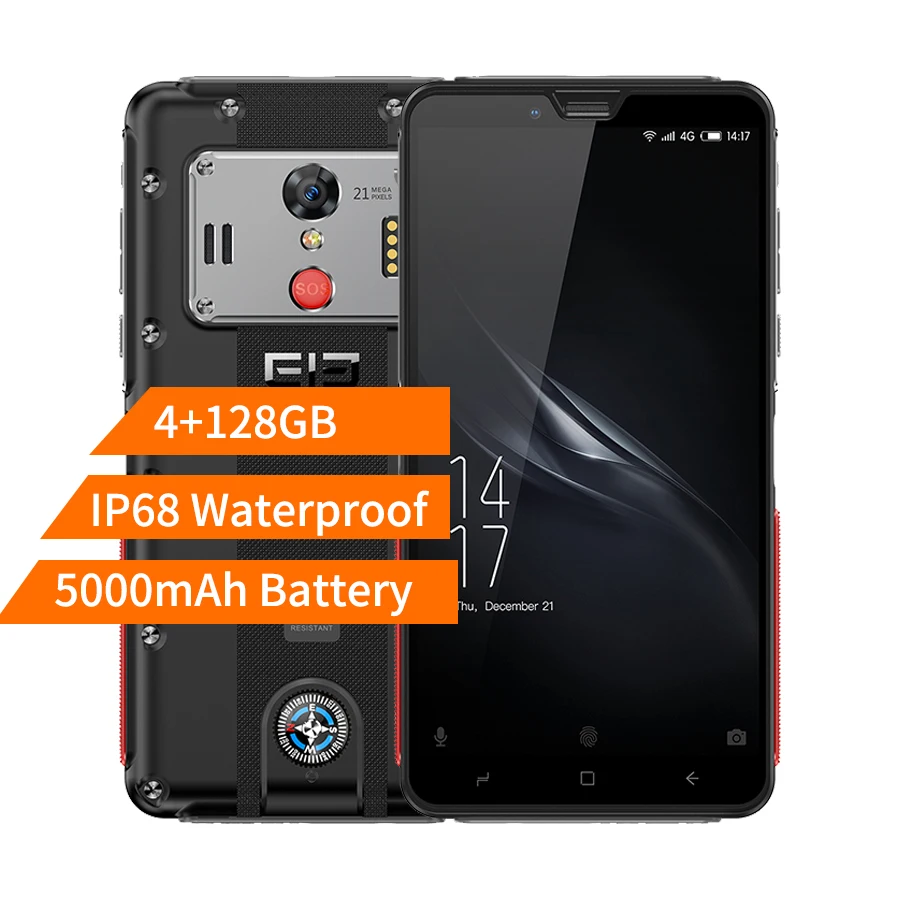 ELEPHONE Soldier смартфон с 5 дюймовым дисплеем ОЗУ 4 Гб ПЗУ 128 ГБ Android 8 0 21 МП|Смартфоны| |