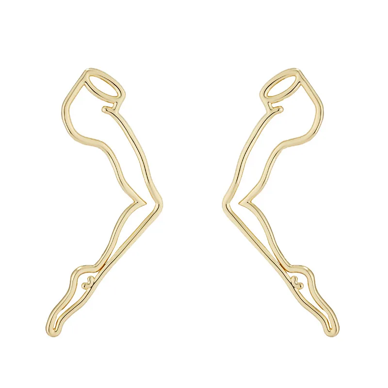 In Europe and the temperament of fashion contracted abstract line legs stud earrings asymmetric hollow out outline earrings
In Europe and the temperament of fashion contracted abstract line legs stud earrings asymmetric hollow out outline earrings