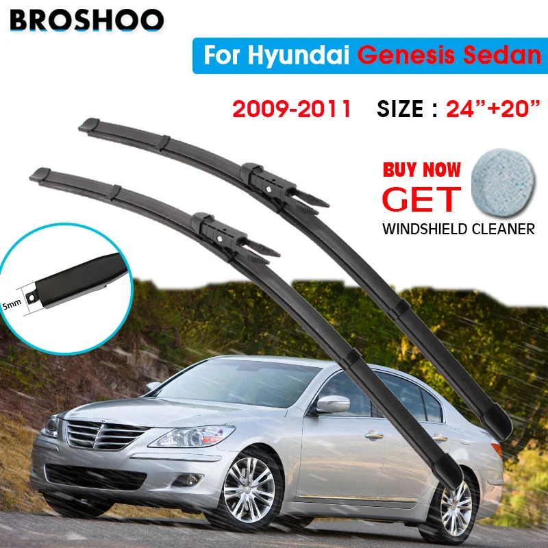 

Car Wiper Blade For Hyundai Genesis Sedan 24"+20" 2009-2011 Windscreen Windshield Wipers Blades Window Wash Fit Pinch Tab Arm